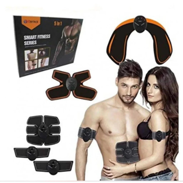 Kit fitness electrostimulare musculara si tonifiere, 5 dispozitive, Renkai RK-8861